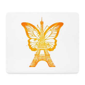 Paris France City Skyline Tour Eiffel Art - Tapis de souris (format paysage) - blanc - Devant