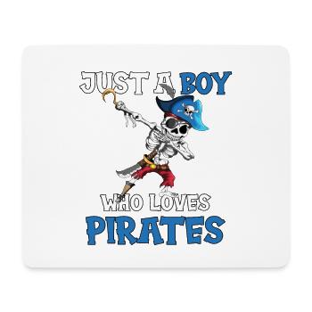 Juste un garçon qui aime Pirates Boy Birthday - Tapis de souris (format paysage) - blanc - Devant