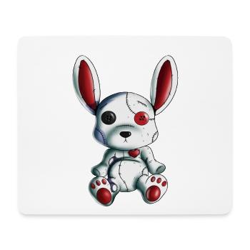 Hase Herz Halloween Grusel Hase Stofftier Design - Mousepad (Querformat) - Weiß - Vorne