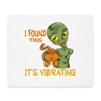 Witziges Alien Katze Motiv Spruch Schnurren Kater - Mousepad (Querformat) - Weiß - Vorne