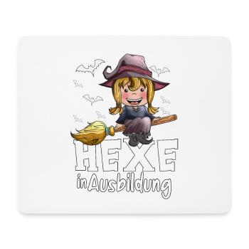 Hexen Ausbildung kleine Hexe Hexenbesen Fledermaus - Mousepad (Querformat) - Weiß - Vorne
