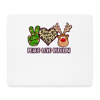 Paix Coeur Renne Amour Paisible Noël - Tapis de souris (format paysage) - blanc - Devant