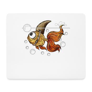 Angler Fisch spielt mit Luftbläschen Rückenflosse - Mousepad (Querformat) - Weiß - Vorne