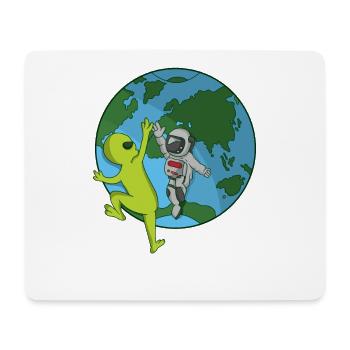 Astronauten Alien Weltraum Raumfahrer Kosmonaut - Mousepad (Querformat) - Weiß - Vorne