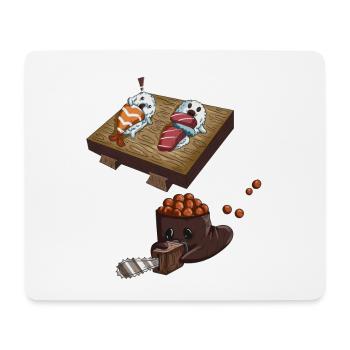 Japanese Sushi Kawaii Aisa Cuisine Rice Fish - Mouse Pad (horizontal) - white - Front
