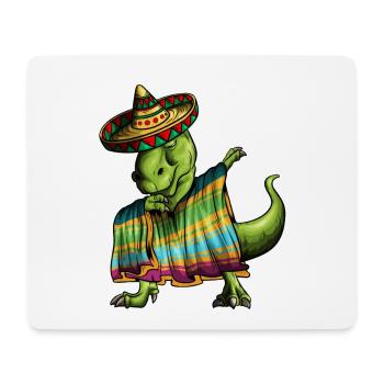 T-Rex Dino Ponscho Sombrero Mexique Dabbing Outfit - Tapis de souris (format paysage) - blanc - Devant