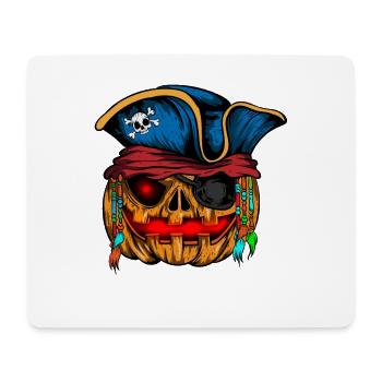 Pirate Pumpkin Glowing Skeleton Halloween - Mouse Pad (horizontal) - white - Front