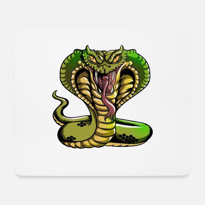 Züngeln Schlange Griftschlange Klapperschlage - Mousepad (Querformat) - Weiß