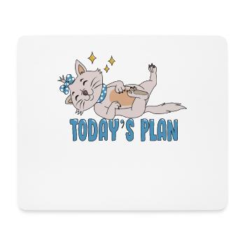 Schlafende Katze will heute Schlafen Schlafanzug - Mousepad (Querformat) - Weiß - Vorne