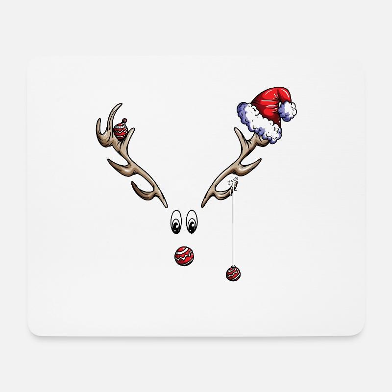 Weihnachtsfest Rentier Frohe Weihnachten - Mousepad (Querformat) - Weiß