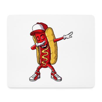 Hot Dog Dancing Dab Dabbing Fast Food Bun Saucisse - Tapis de souris (format paysage) - blanc - Devant