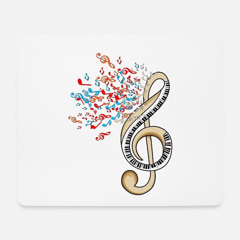 Musiker lernen Musiknoten Design Musikunterricht - Mousepad (Querformat) - Weiß