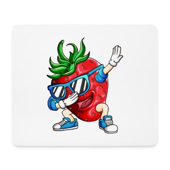 Erdbeere macht Dabbing Erdbeereis Tanz Shirt - Mousepad (Querformat) - Weiß - Vorne