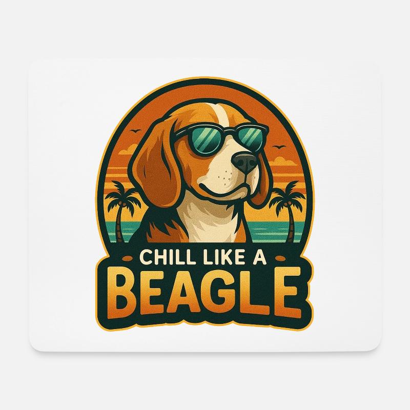 Chill wie ein Beagle - Mousepad (Querformat) - Weiß