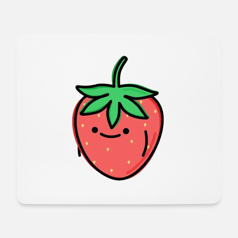 Süße Erdbeere - Mousepad (Querformat) - Weiß