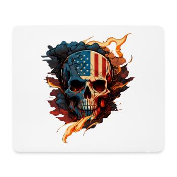 Skull in the colors of the American flag (USA) - Mouse Pad (horizontal) - white - Front