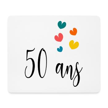 50 ANS. 50e ANNIVERSAIRE. ANNIVERSAIRE 50 ANS. 50 - Tapis de souris (format paysage) - blanc - Devant