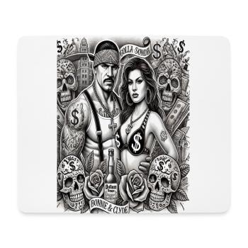 Bonnie und Clyde nach Chicano-Art - Mousepad (Querformat) - Weiß - Vorne
