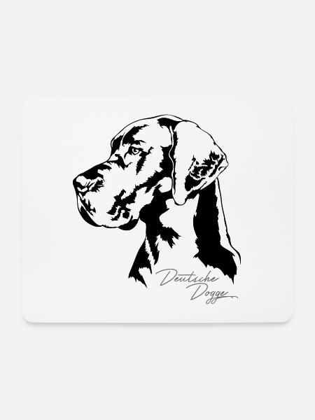 DEUTSCHE DOGGE Portrait Wilsigns - Mousepad (Querformat) - Weiß