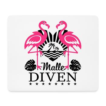 Flamingos Malle Diven Summer Mood Palm Beach 12 - Mousepad (Querformat) - Weiß - Vorne