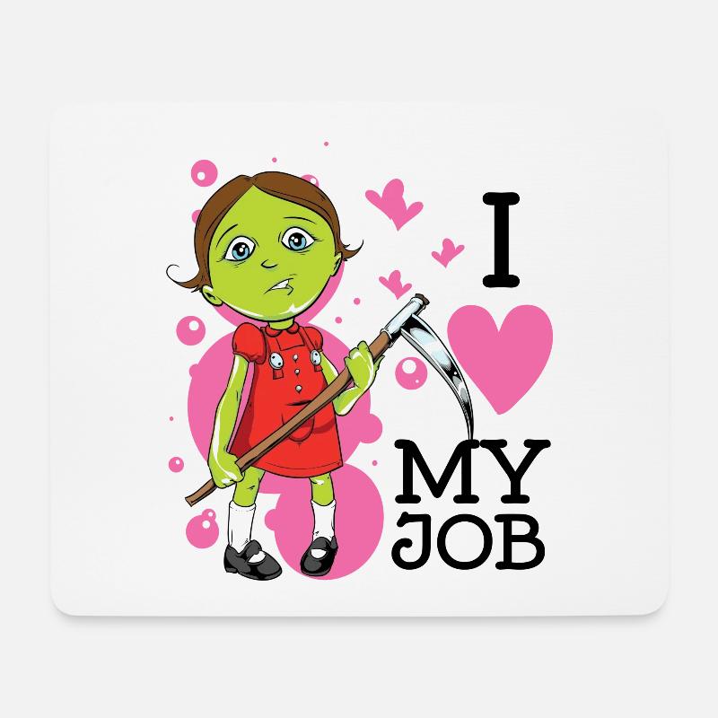 I love my job. Hexe Sensemann süß - Mousepad (Querformat) - Weiß