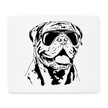 BORDEAUXDOGGE cool Sonnenbrille Hunde Wilsigns - Mousepad (Querformat) - Weiß - Vorne