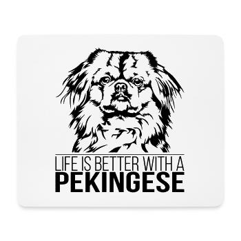 La vie pékinois est meilleure Chiens Chien Wilsigns - Tapis de souris (format paysage) - blanc - Devant