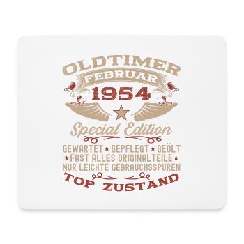 Oldtimer Februar Jahrgang 1954 Mann 69. Geburtstag - Mousepad (Querformat) - Weiß - Vorne