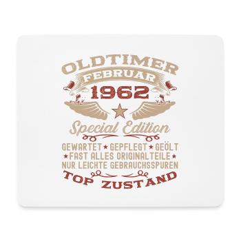 Oldtimer Februar Jahrgang 1962 Mann 61. Geburtstag - Mousepad (Querformat) - Weiß - Vorne