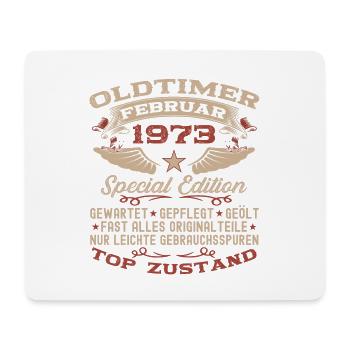 Oldtimer Februar Jahrgang 1973 Mann 50. Geburtstag - Mousepad (Querformat) - Weiß - Vorne
