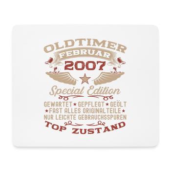 Oldtimer Februar Jahrgang 2007 Mann 16. Geburtstag - Mousepad (Querformat) - Weiß - Vorne