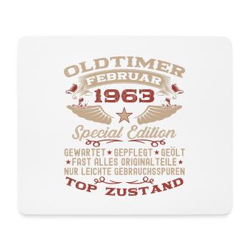 Oldtimer Februar Jahrgang 1963 Mann 60. Geburtstag - Mousepad (Querformat) - Weiß - Vorne