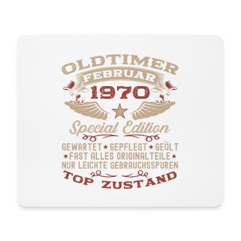 Oldtimer Februar Jahrgang 1970 Mann 53. Geburtstag - Mousepad (Querformat) - Weiß - Vorne