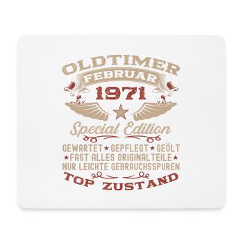 Oldtimer Februar Jahrgang 1971 Mann 52. Geburtstag - Mousepad (Querformat) - Weiß - Vorne