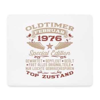 Oldtimer Februar Jahrgang 1976 Mann 47. Geburtstag - Mousepad (Querformat) - Weiß - Vorne