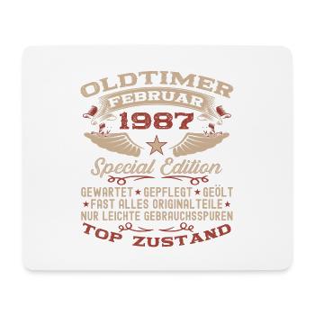 Oldtimer Februar Jahrgang 1987 Mann 36. Geburtstag - Mousepad (Querformat) - Weiß - Vorne