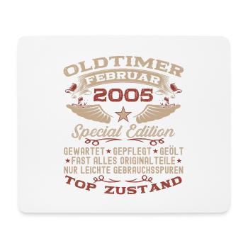 Oldtimer Februar Jahrgang 2005 Mann 18. Geburtstag - Mousepad (Querformat) - Weiß - Vorne