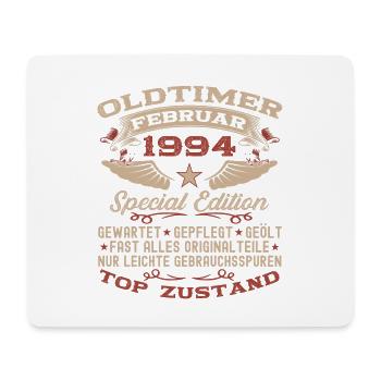 Oldtimer Februar Jahrgang 1994 Mann 29. Geburtstag - Mousepad (Querformat) - Weiß - Vorne