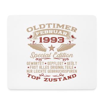 Oldtimer Februar Jahrgang 1993 Mann 30. Geburtstag - Mousepad (Querformat) - Weiß - Vorne