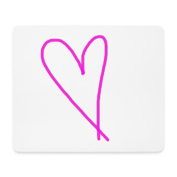 Herz pink rosa Geschenkidee Herzchen Liebe - Mousepad (Querformat) - Weiß - Vorne