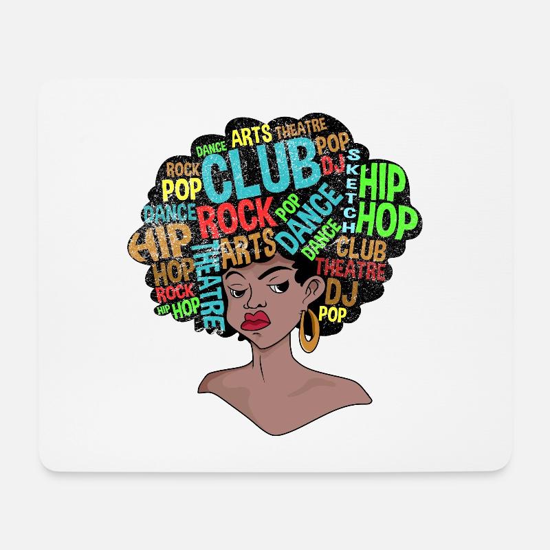 Afro Retro Disco 70s Shirt - Mousepad (Querformat) - Weiß
