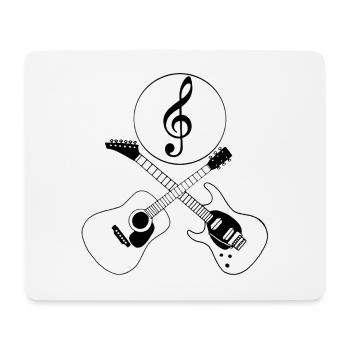 Guitars and treble clef - Mouse Pad (horizontal) - white - Front