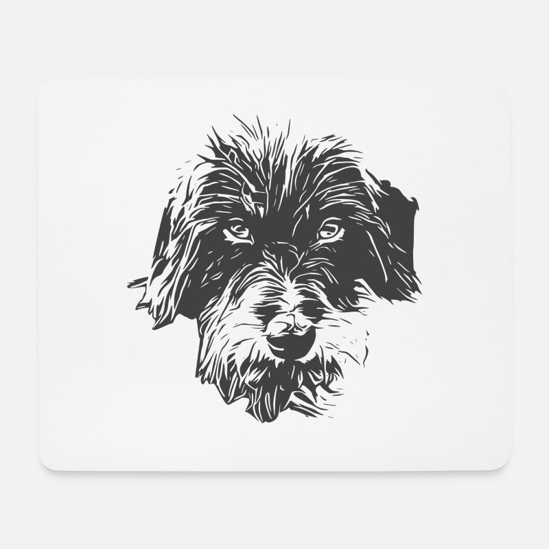 Rauhaardackel Dackel Charakterhunde - Mousepad (Querformat) - Weiß