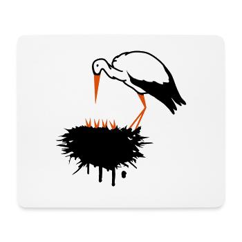 Storch und sein Nest mit Nachwuchs Graffiti - Mousepad (Querformat) - Weiß - Vorne