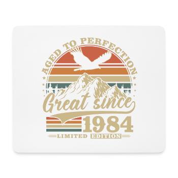 1984 Vintage Born Vintage Birthday Gift - Mouse Pad (horizontal) - white - Front