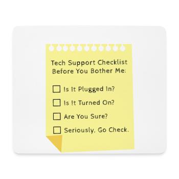Tech Support Checkliste Funny Helpdesk IT-Ingenieur - Mousepad (Querformat) - Weiß - Vorne