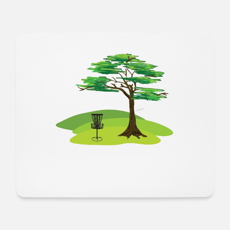 Dummer Baum Disc Golf - Mousepad (Querformat) - Weiß