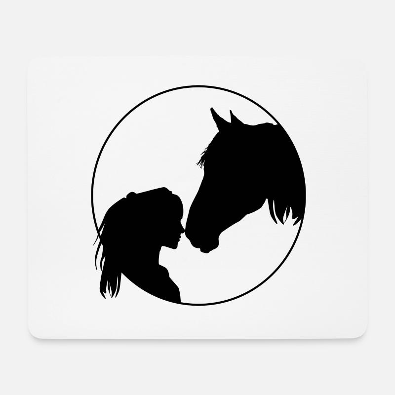 Horse Love - Mousepad (Querformat) - Weiß