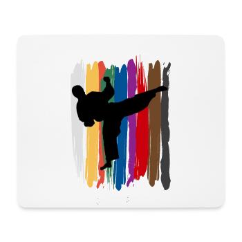 Taekwondo Gürtel Silhouette - Mousepad (Querformat) - Weiß - Vorne