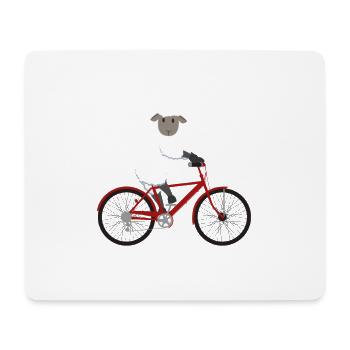 Sheep Riding A Bike Cyclist Farmer Bicycle Sheeps - Mouse Pad (horizontal) - white - Front
